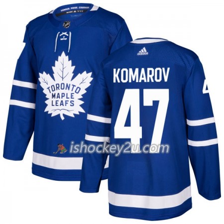 Mænd NHL Toronto Maple Leafs Trøje Leo Komarov 47 Adidas 2017-2018 Blå Authentic